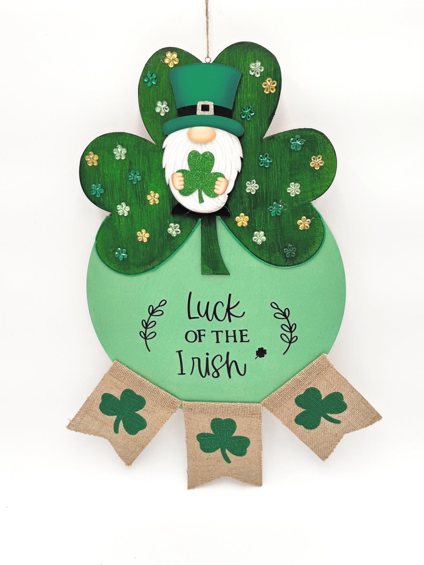 Luck of the Iris Wooden Door Hanger image 0