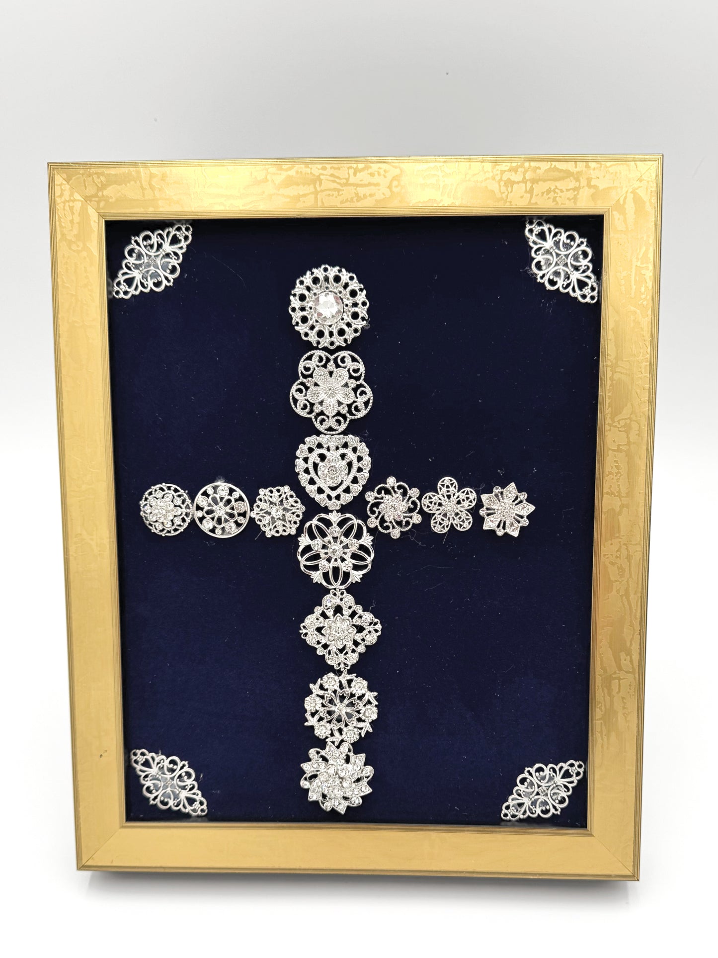 Gold Framed Jewelry Art Cross image 0