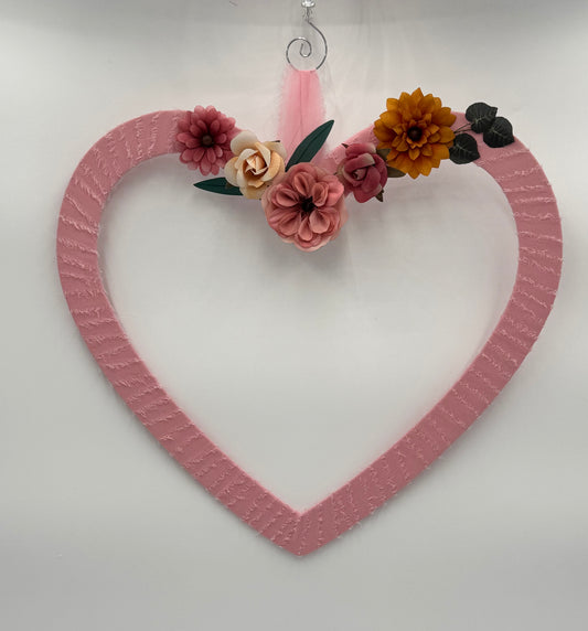 Pink Chiffon Heart with Dusty Roses image 0