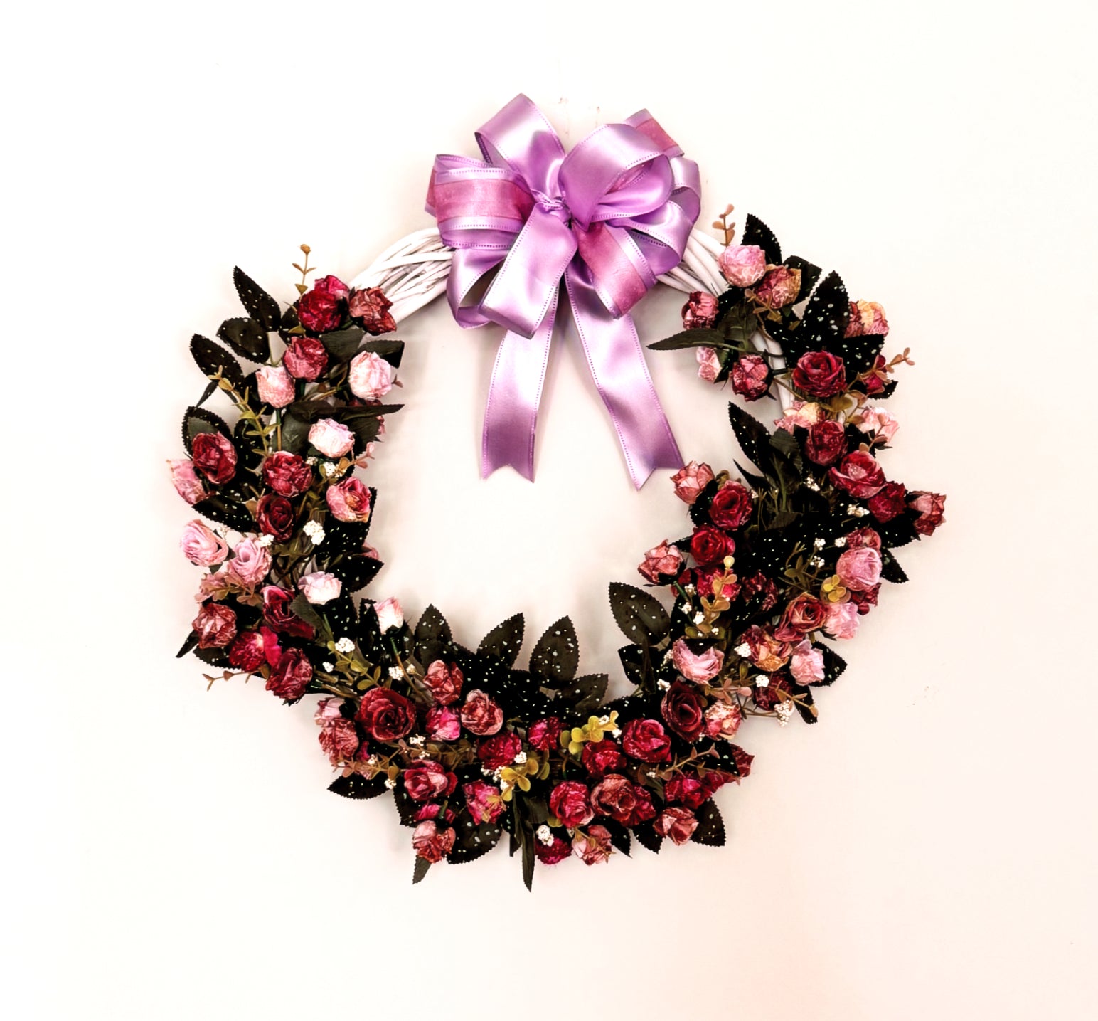 Pink 16" White Wood Wreath image 0