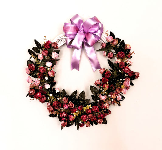 Pink 16" White Wood Wreath image 0