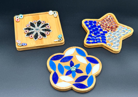 Set of 3 Wooden Coasters image 0