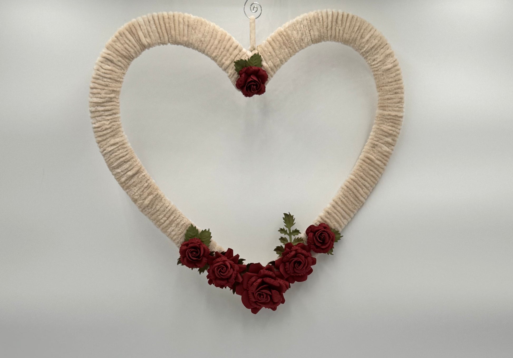 Valentine Heart Door Hanger with Red Roses image 0