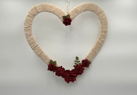 Valentine Heart Door Hanger with Red Roses image 0